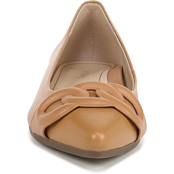 Vionic Arielle tan flats point toe buckle detail leather shoes new $125 SH445 - Picture 3 of 8